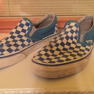 blue checkered vans